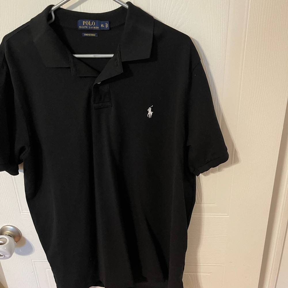 Black Knit Polo by Ralph Lauren